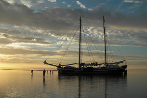 Droogvallen op het Wad