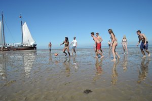 Droogvallen op het Wad